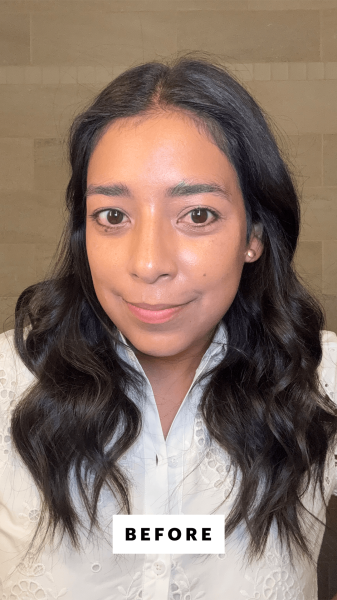 Foresto before applying Milk Makeup's Cooling Water Jelly